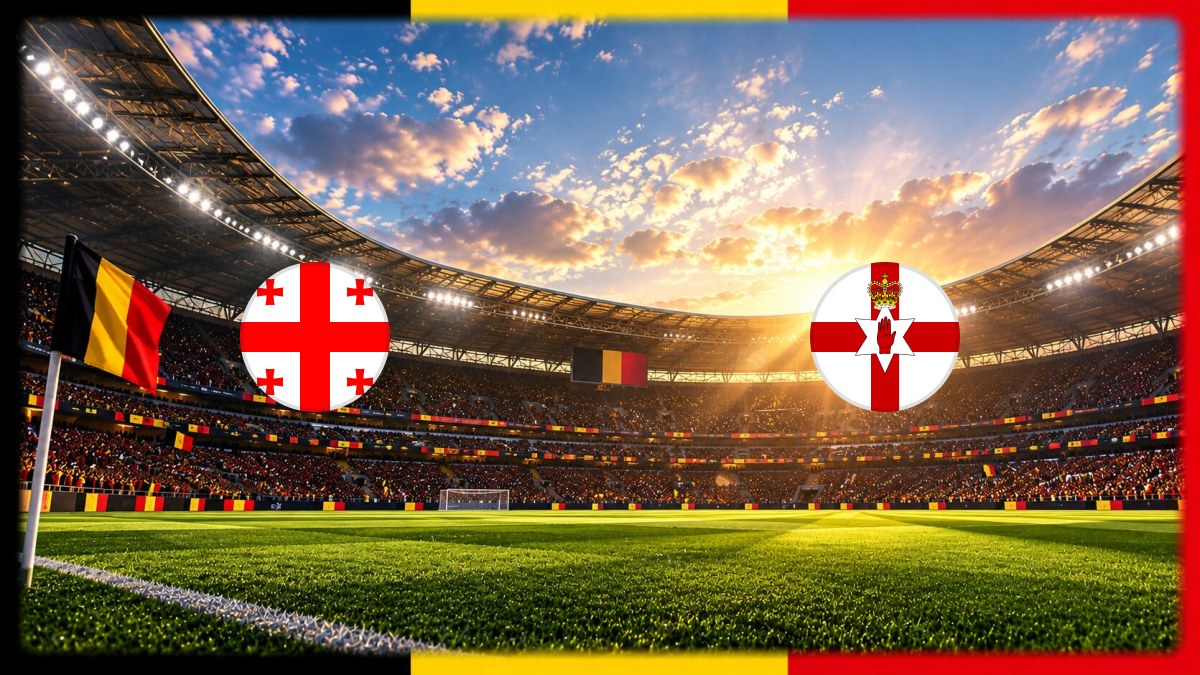 Georgia - Northern Ireland wedstrijdbeeld
