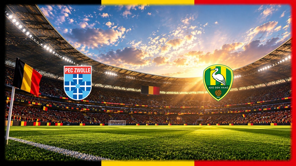 PEC Zwolle - ADO Den Haag wedstrijdbeeld